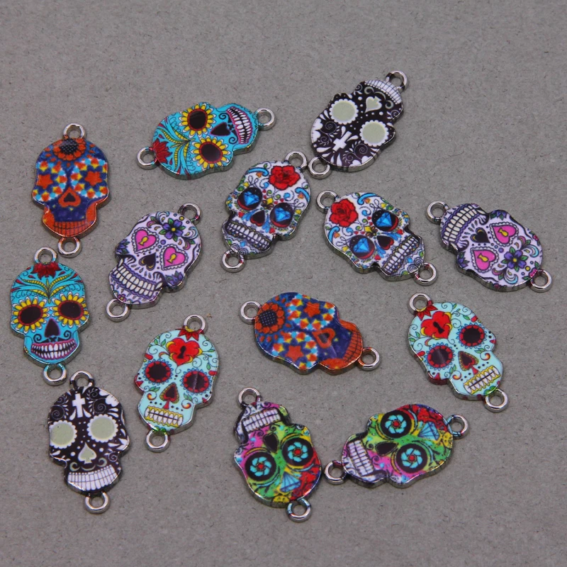 Цветок эмалированный серебристый для изготовления украшений сережек 14 х26 х2 мм 6