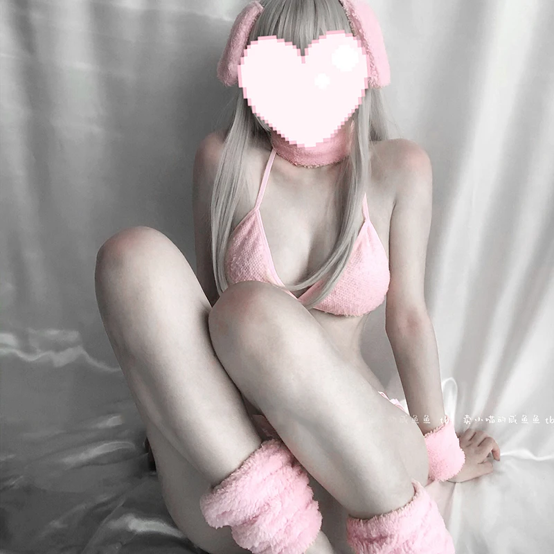 Kawaii Bunny Girl Униформа Аниме Косплей Костюм DDLG сексуальный малыш розовый кролик