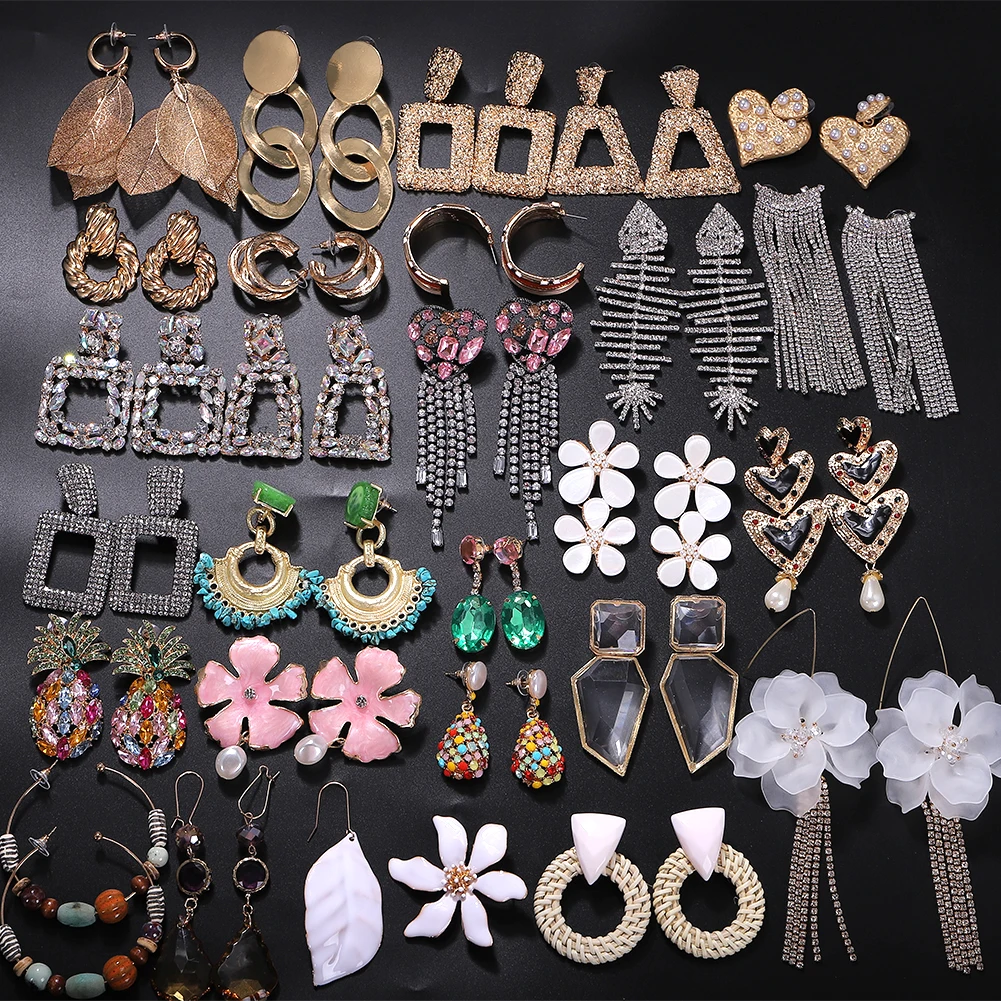 Женские серьги подвески ZA Винтажные висячие с блестящими камнями эффектные