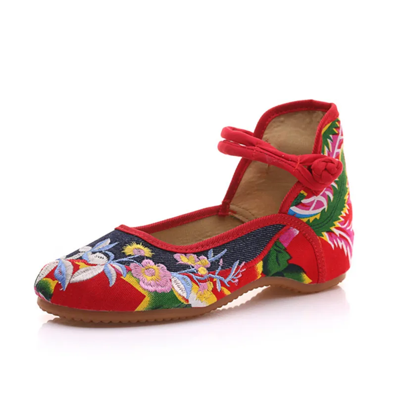 Винтажная женская обувь ручной работы в стиле Старый Пекин Туфли Мэри Джейн на