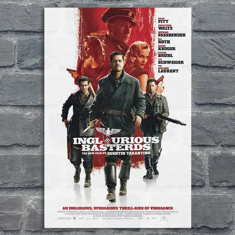 

Classic Movie Silk Poster Inglourious Basterds Art Prints Posters Vintage Wall Decor Pictures Quentin Tarantino Posters