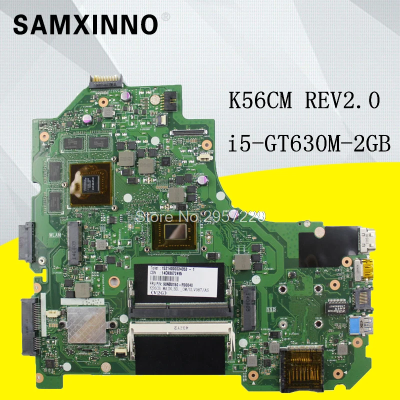 Для For Asus K56CB K56C A56C S56C K56CM материнская плата Rev 2 0 i5 CPU 2GB GT630M для ноутбука