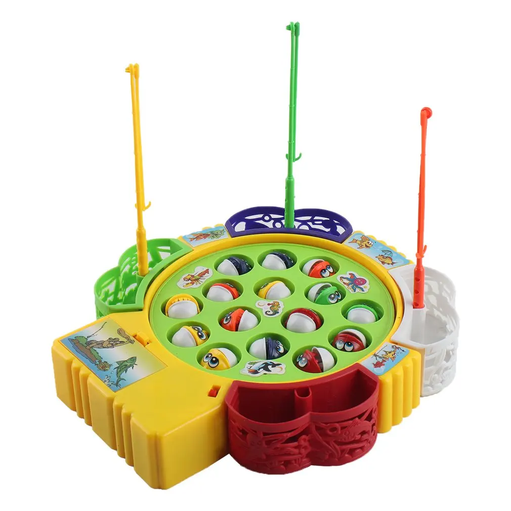 

Kids Fishing Toy Musical Rotating Fishing Game 360 Degree Rotate Fish Children Early Education Fishing Toy Outdoor Sports Toys