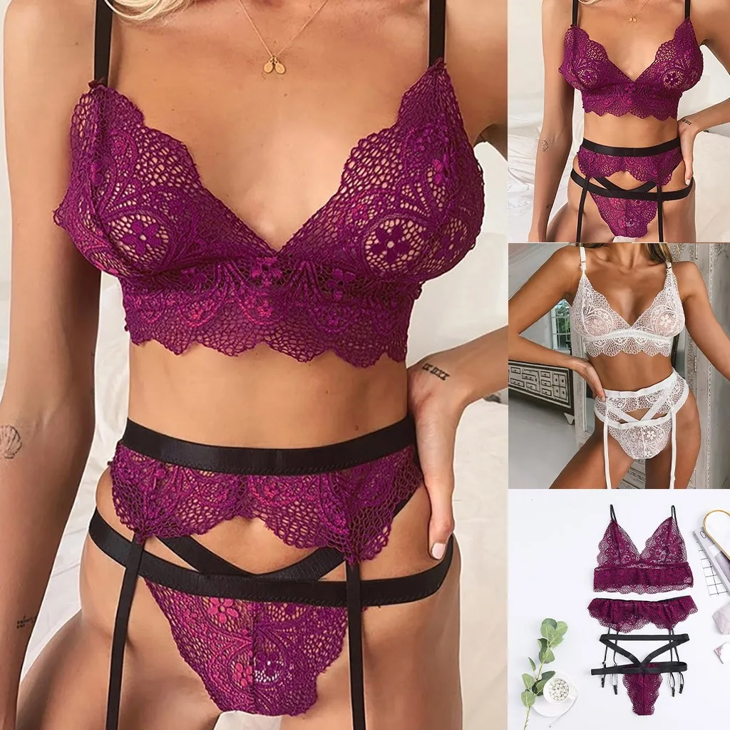 Сексуальный комплект с бюстгальтером сексуальное кружевное нижнее белье