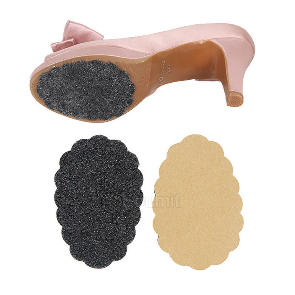 Anti Slip Shoe Sole Pads Ground Grips for Women Shoes Self-Adhesive Rubber Non Slip Sticker Outsoles Forefoot Protector Mat 2Pcs