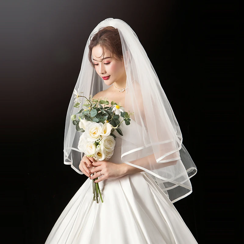 Свадебная вуаль простой сатин лента Пышные свадебные вуали|Свадебные вуали| |