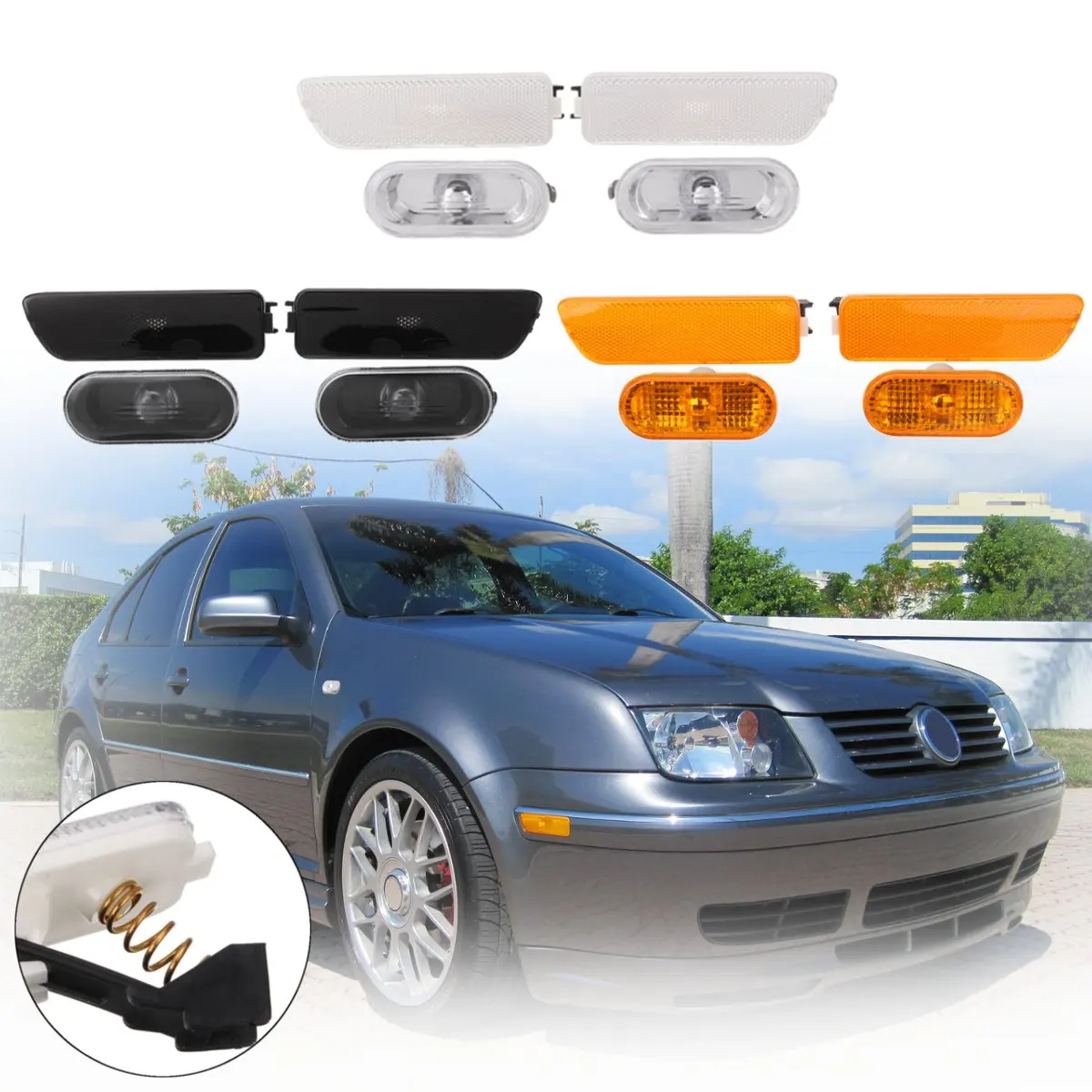 Пара для крыла дыма бампер огни боковые маркеры для VW для Jetta Golf MK4 1999 2000 2001 2002 2003 2004 2005 без ламп