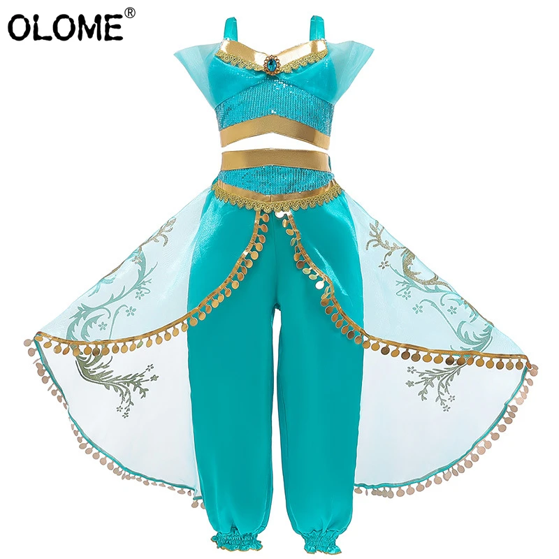 Disfraz de jasmín para niños, vestido de princesa árabe, ropa de fiesta para niñas de 2 a 8 años, prendas para bebé