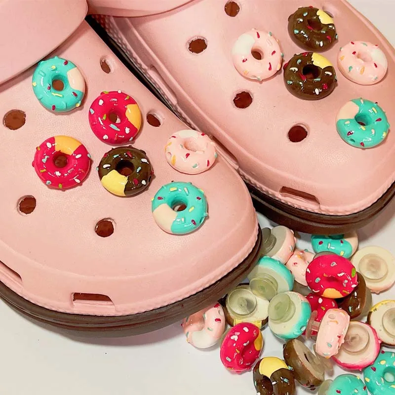 

Donut Croc Charms for Children Women Shoes Decorations Accessories Kids Charm for Croc Jeans Set JIBZ Halloween Decoration
