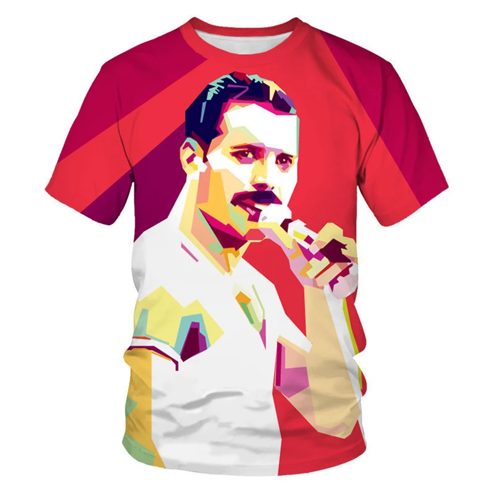

Rock Band Queen Streetwear Singer Freddie Mercury T Fashionable 3D Printed Shirt O Neck T Harajuku Top for Men and Women