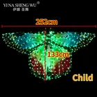 Светодиодные Крылья для танца живота для девочек, LED плащ для Хэллоуина с крыльями бабочка, аксессуары для танцевальных шоу, крылья без палочек