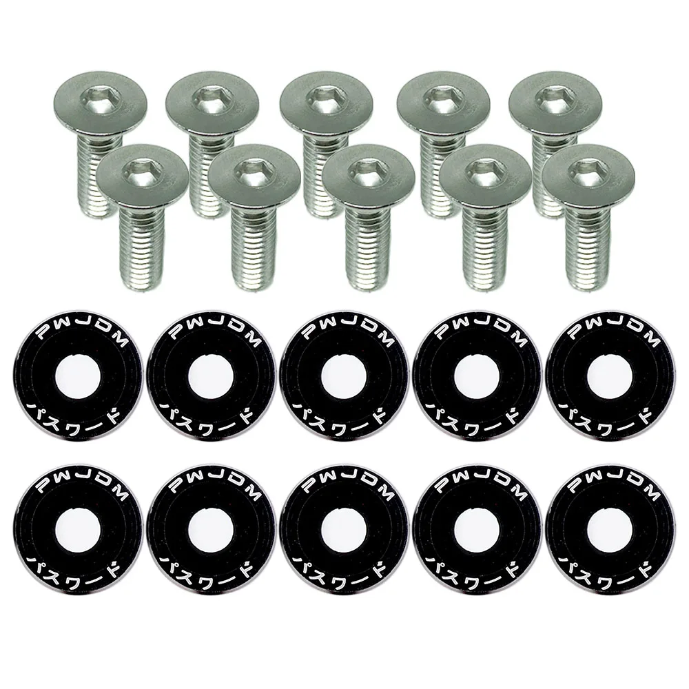 10Pcs M6 x 20 Headlights Bumpers Fender Washers Kit Bolt Screw Engine Black Color Fit For HONDA | Автомобили и мотоциклы