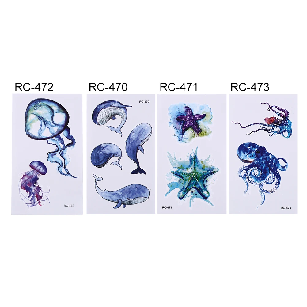 Поддельные художественные татуировки на руку Детские ручные морская звезда Кит