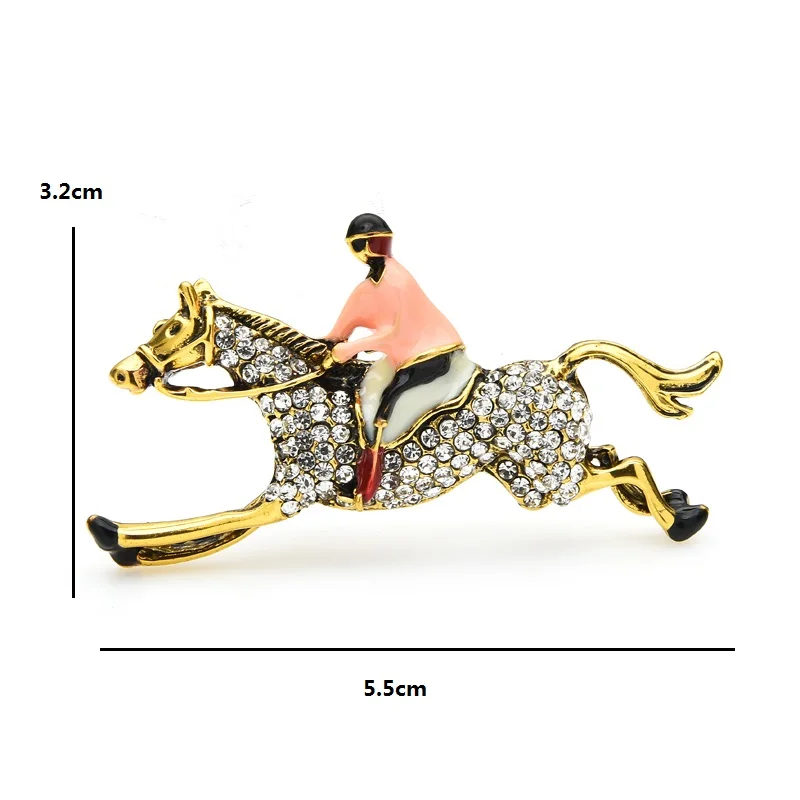 Женская/Мужская брошь в форме лошади Wuli &amp baby эмалированная повседневная