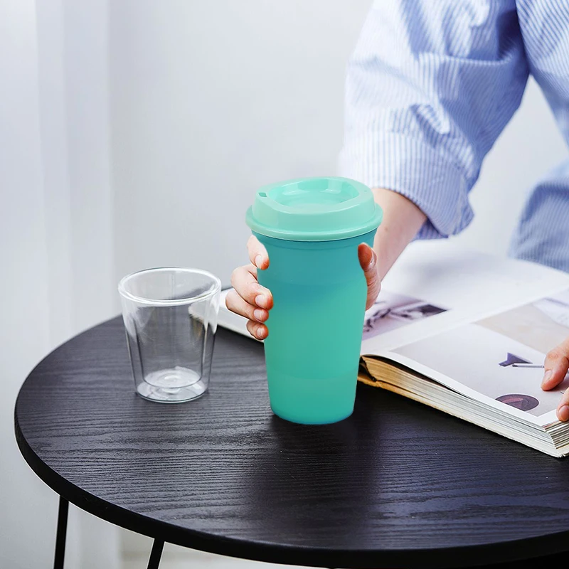 

473ml Reusable Plastic Water Bottle Temperature Color Changing Hot Cup Magic Tumbler Personalized Father's Gift Bulk Coffee Cup