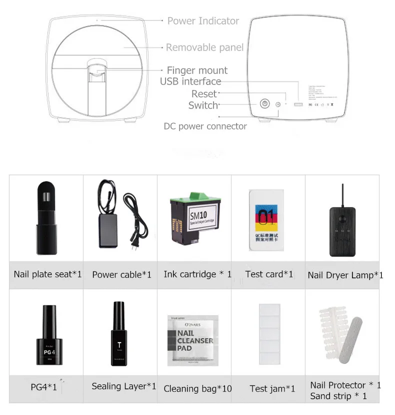 Мобильный принтер для ногтей 3D Автоматическая роспись легкая полностью