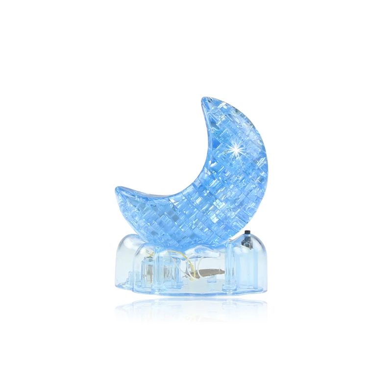 Blue Новые умственные головоломки 3d Хрустальные Пазлы Утонченная детская интеллектуальная игрушка в синем/желтом цвете Развивающие детские игрушки Лунная головоломка - Цвет: Blue