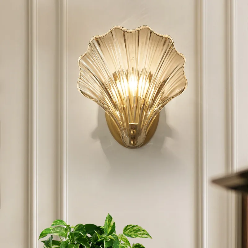 Современный настенный светильник в виде раковины медные настенные бра