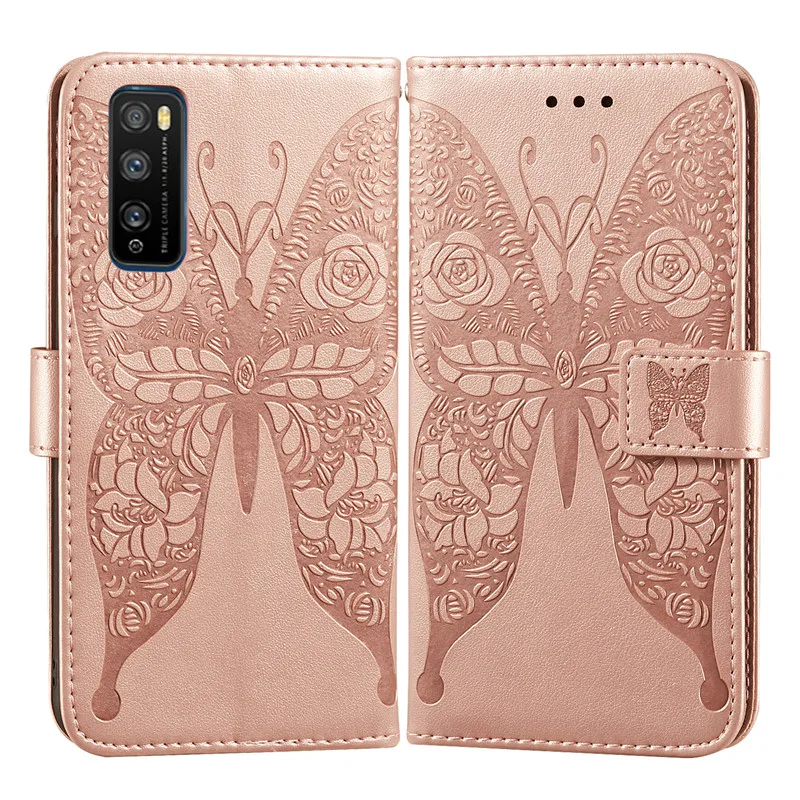 

EnjoyZ Phone Bag Butterfly Cover Leather Case For Huawei Enjoy Z Flip Magnetic Wallet Case Card slot Holder For HuaweiEnjoyZ
