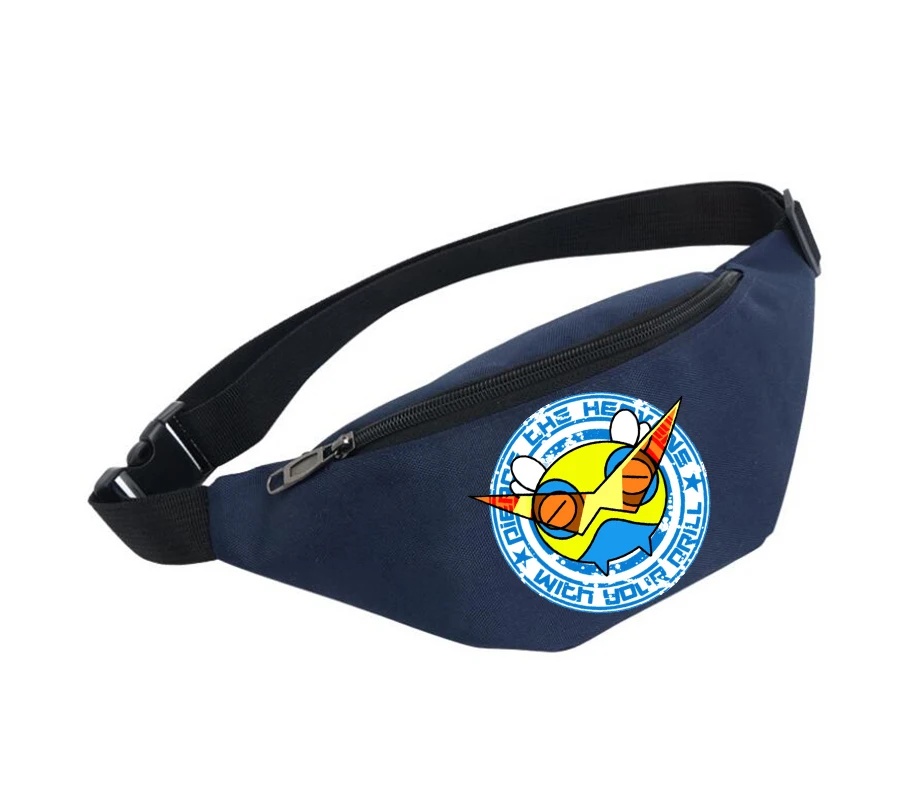 

Unisex Fanny Pack women Belt Waterproof Chest Handbag Waist Bag Ladies Waist Pack Belly Bags For Tengen Toppa Gurren-Lagan