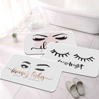 eyelashes lashes make up girl printed flannel floor mat bathroom decor carpet non slip for living room kitchen welcome doormat
