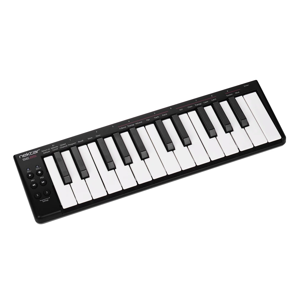 Nektar SE25 миниатюрная 25 клавишная USB MIDI Клавиатура Контроллер скоростная