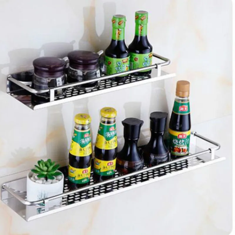 

Punch-free Seamless Bathroom Shelf Kitchen Stainless Steel Tray Toilet Bathroom Wall-mounted Kitchen and Bathroom Shelf G8040