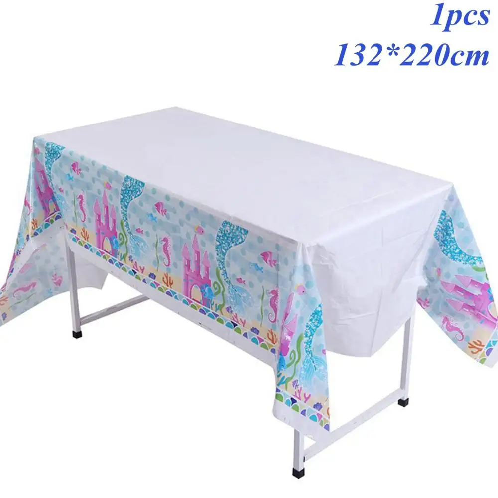 Mermaid Tablecloth Taoup 1 шт. градиентный цвет блестки маленький брелок с хвостом русалки День Рождения Декор для девочек Дети Русалка тема украшения - Цвет: Mermaid Tablecloth