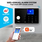2020 G34 WI-FI GSM сигнализация Системы 3G 4G Tuya Smart App Дистанционное Управление 2,4 дюймов полный сенсорный Цвет Экран домашняя охранная Панель