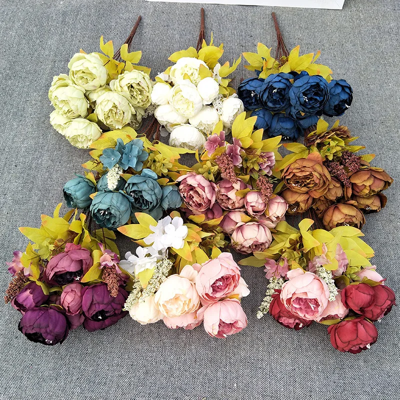 

Artificial flower Home wedding decoration European-style Shooting props fake flowers, brushed cloth simulation peony