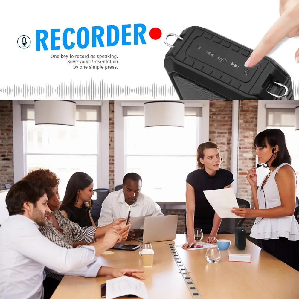 Высокое качество банк мощности громкоговоритель 18 Вт IPX5 Водонепроницаемый TF AUX