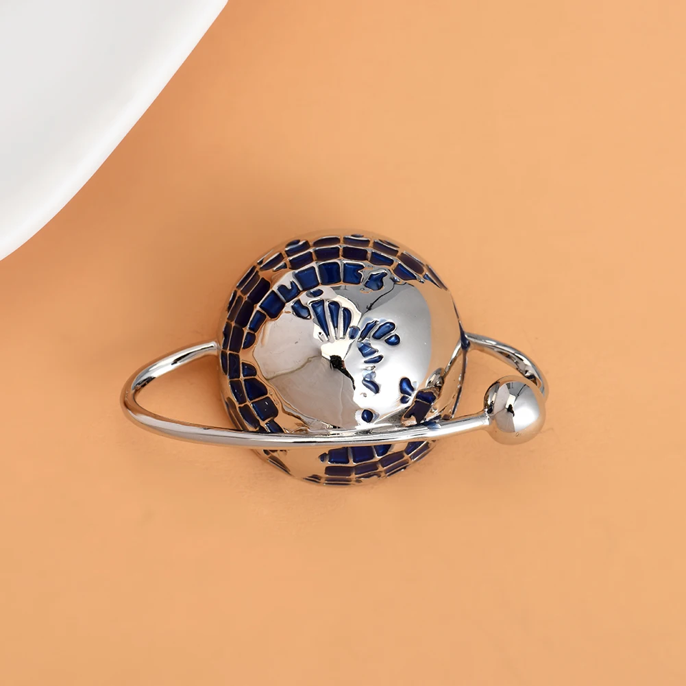 

New Design Earth Shape Pin Brooches Trendy Blue Enamel Copper Planet Brooch Pins Accessories Gifts Jewelry for Women Men Coat