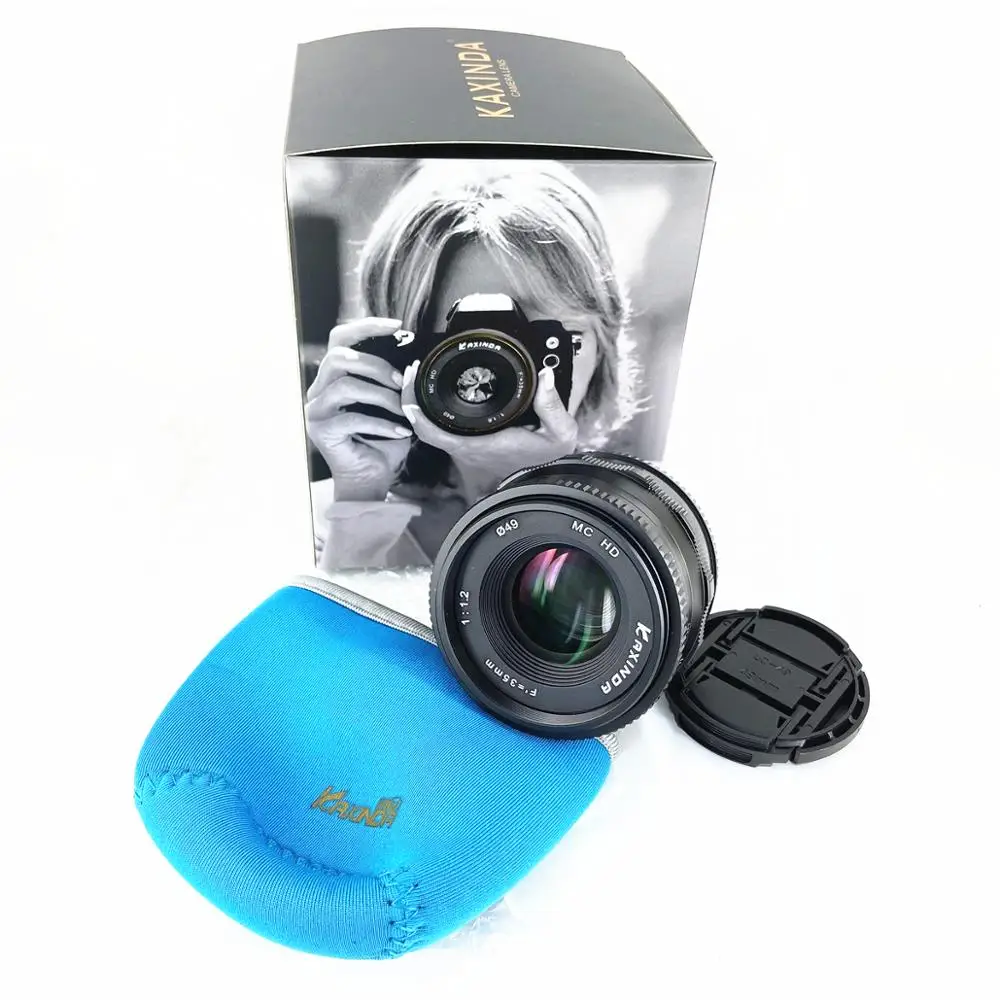 Объектив Kaxinda 35 мм f/1 2 ручной Prime Fuji X MFT EF-M E Mount для Sony Fujifilm Olympus Canon Panasonic Mirrorless Camera