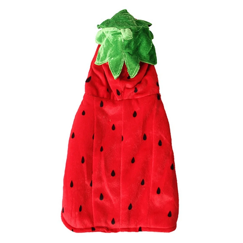 

Pet Cat Clothes Halloween Costume Red Strawberry Transform Clothes Cute Winter Jacket Dog Halloween Costume Outfit hot