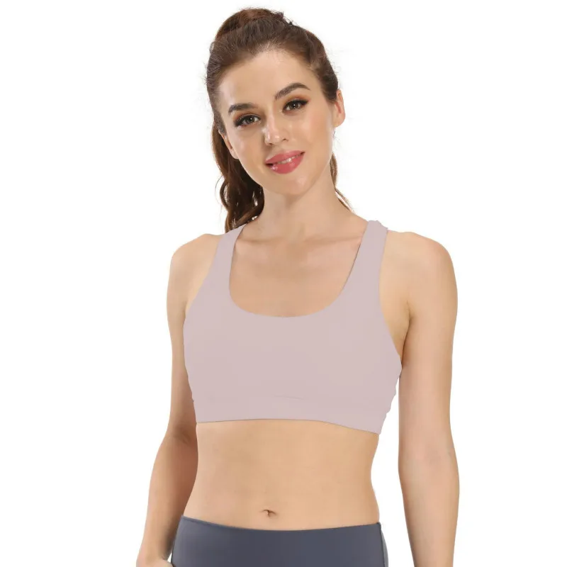 

Summer 2021 Beautiful Back Sports Underwear Women's Cross Sports Bra Yoga Vest Double Shoulder Strap Running Outdoor Crop Top