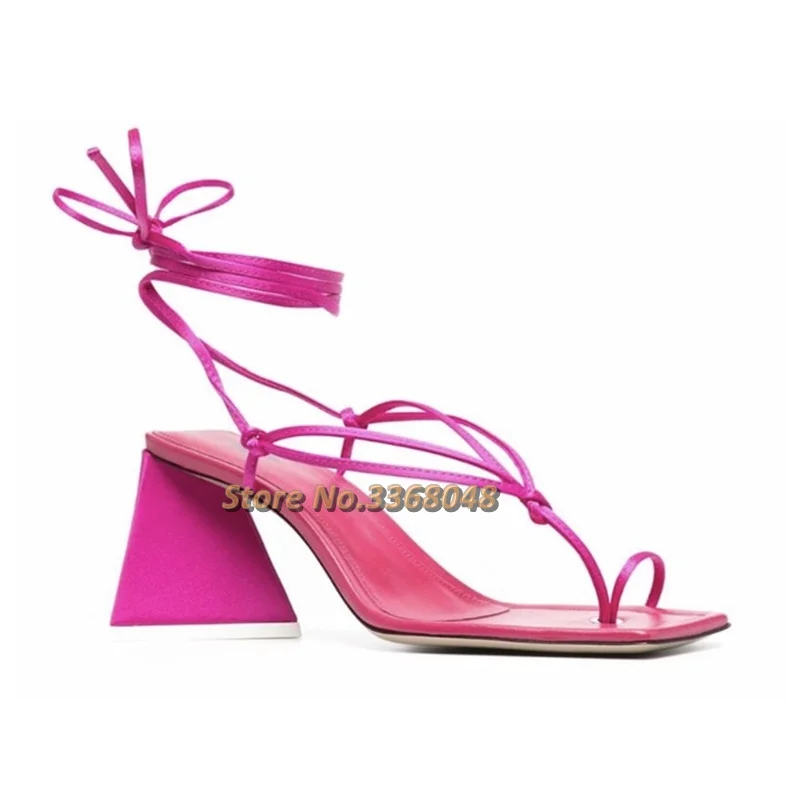 Harga Sandal Berenda Ujung Persegi Sepatu Wanita Gaun Merah Rosy Hak Tinggi Mode Bergaya Sepatu Gaun Tumit Chunky Eropa