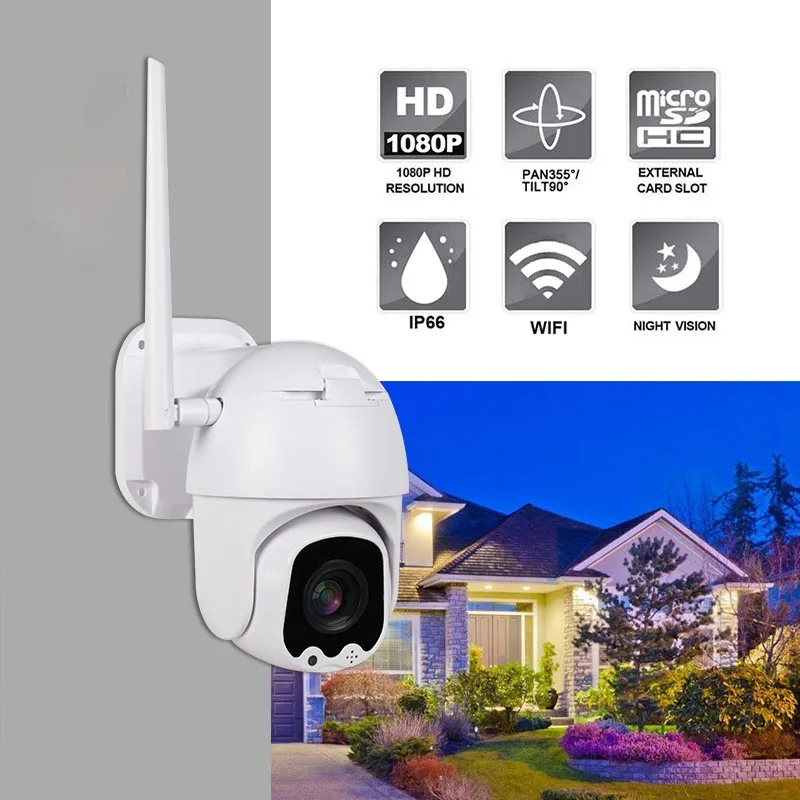 IP камера WiFi 2MP 1080P Беспроводная PTZ скоростная купольная CCTV IR V380 Pro уличная IP WiFi камера видеонаблюдения наружная