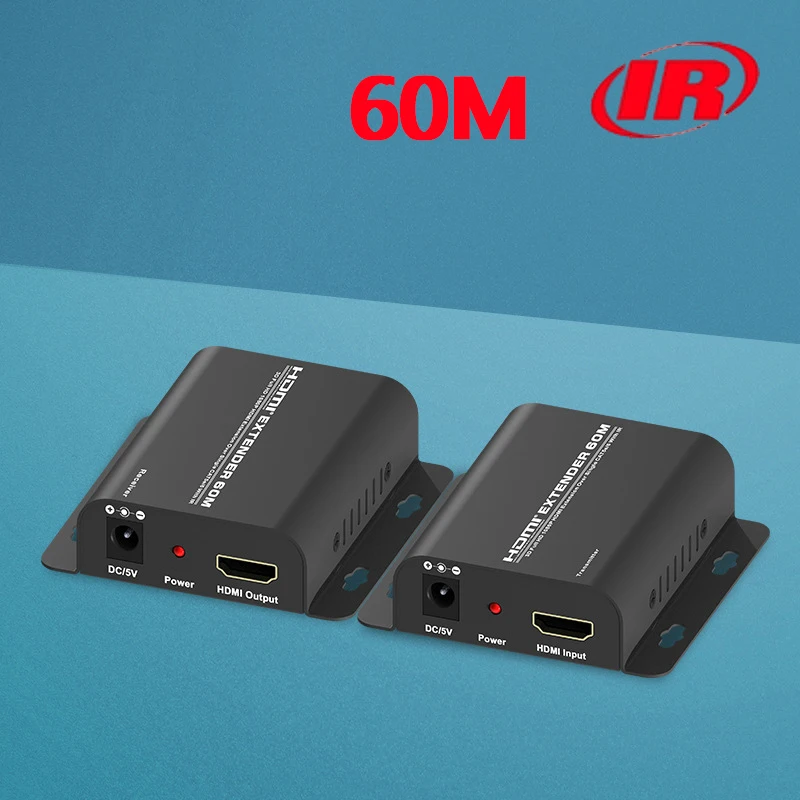 1080P HDMI удлинитель 60 м по одной сети rj45 Cat6/ 7 кабелей Ethernet с ИК функцией передатчик