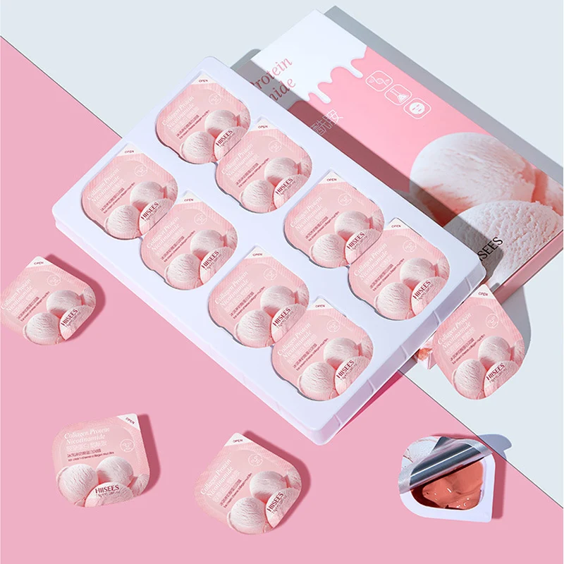 8 шт. Коллагеновые увлажняющие маски для лица с экстрактом мороженого |