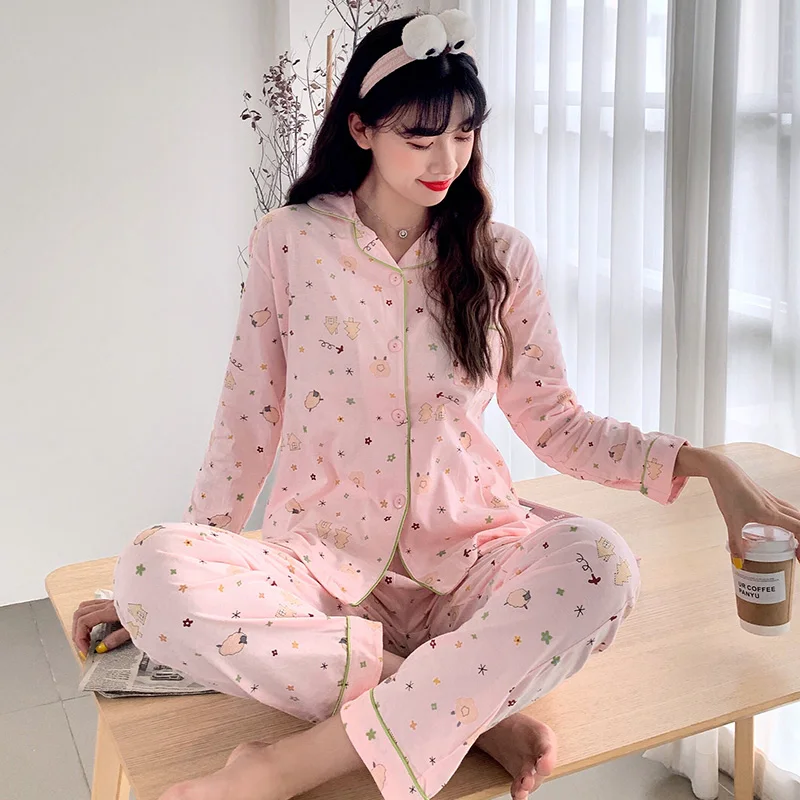 Весенняя стильная женская Хлопковая пижама WAVMIT 2020 новая одежда для сна домашняя