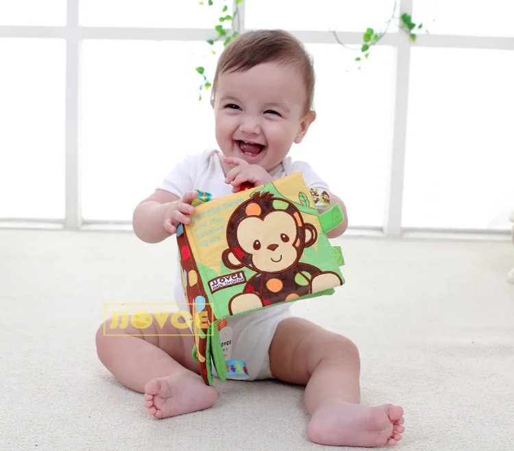 Животные Обезьяна Сова овца Собака Вышивка книга из ткани для детей обучение и