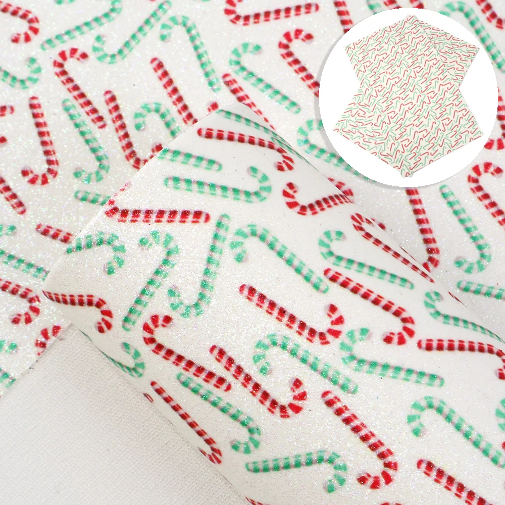 

20*33cm Happy New Year Leather Printed Fine Glitter Fabric Faux Leather For Bag Clothing Earrings Making,1Yc9027