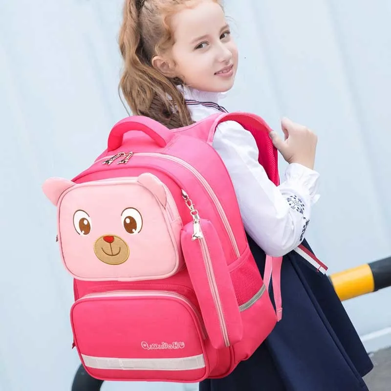 cartoon bear Kids School Bags For Boys Girls Waterproof School Backpacks for Children School Bag Mochila Infantil two sizes