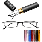 Металлические очки для чтения унисекс, пружинный шарнир с футляром из нержавеющей стали, шарнирная рама прочность зрения + 1,0  + 4,0, 1 шт.
