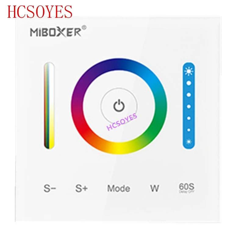 

MIBOXER P1 P2 P3 Glass Smart Touch Screen Panel Controller Dimming/CCT/RGB/RGBW/RGB+CCT LED Strip Wall light AC/DC 12V-24V 15A