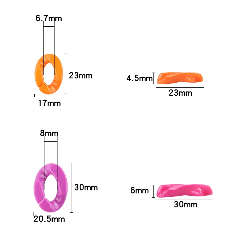 50 шт. Ins ретро Радужная пряжка акриловые длинные бусины-цепочки для изготовления