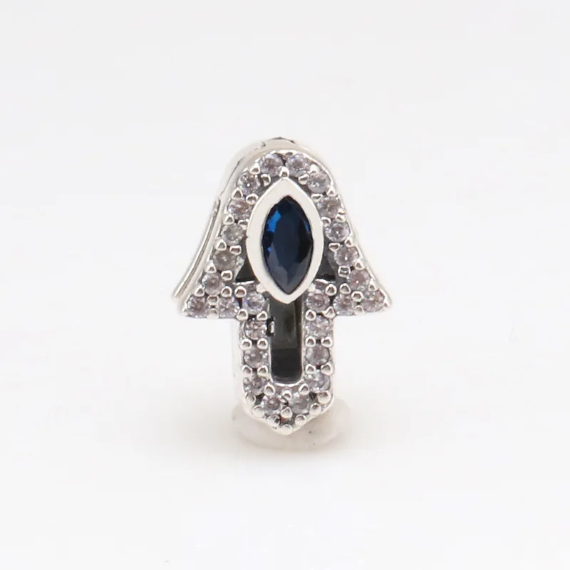 

New 925 Sterling Silver Cz Beads Blue Eyed Fit Pan Bracelet Charm Charm Original Reflection Bracelet Diy Jewelry Making