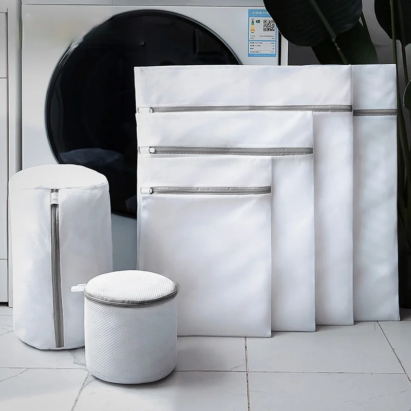 

Gray Zipper Mesh Wash Bags Household Washing Machine Bag For Laundry Underwear Bra Socks Dirty Clothes Organizer Laundry Basket