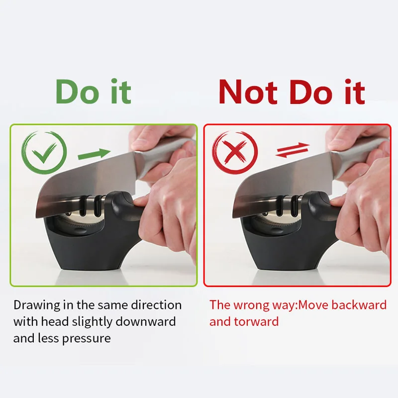 AMINNO Профессиональная точилка для ножей Грубая и точная заточка 3 ступени