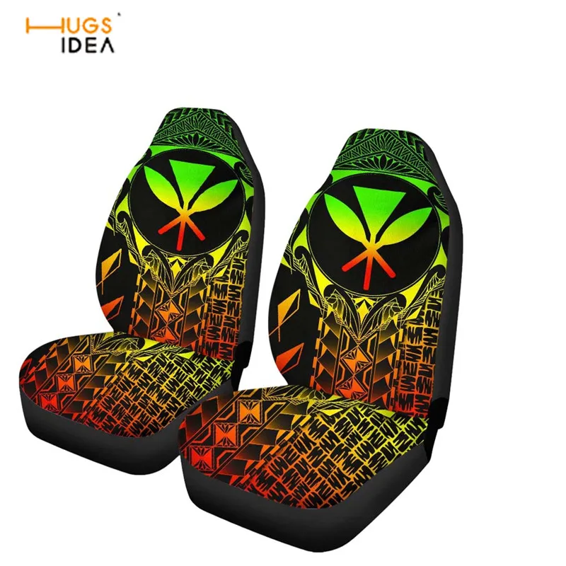 Online HUGSIDEA Coprisedili Per Auto Tessuto Traspirante La Maggior Parte Delle Auto Protezione Per Interni Auto Olynesiano Hawaii Floreale Pinta 2 Pezzi Coprisedili Auto